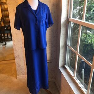 Royal Blue- 2 piece sleeveless dress & top.